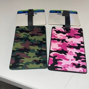 Protege Luggage tag - green and pink camouflage